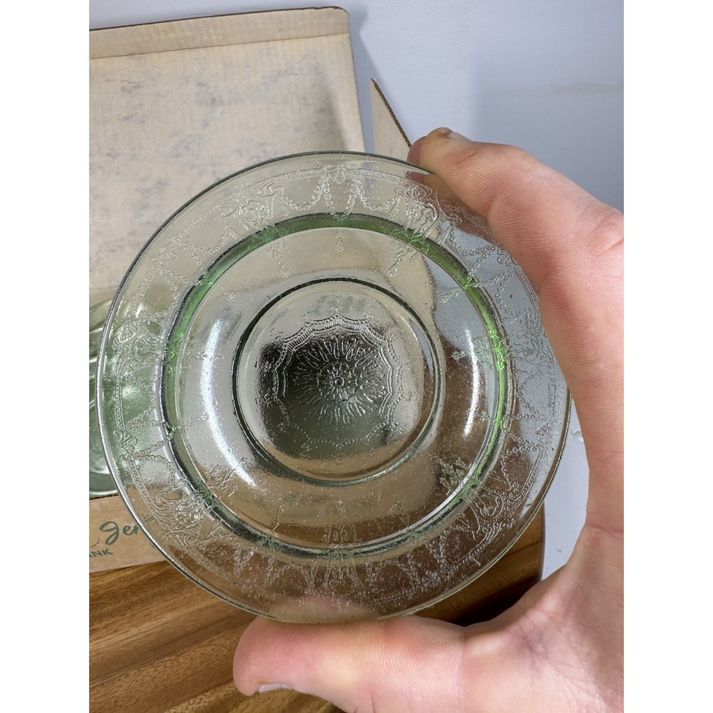 VTG Mosser Glass Miniatures depression, Jennifer #12 - Green Bowl Set - Picture 5 of 7